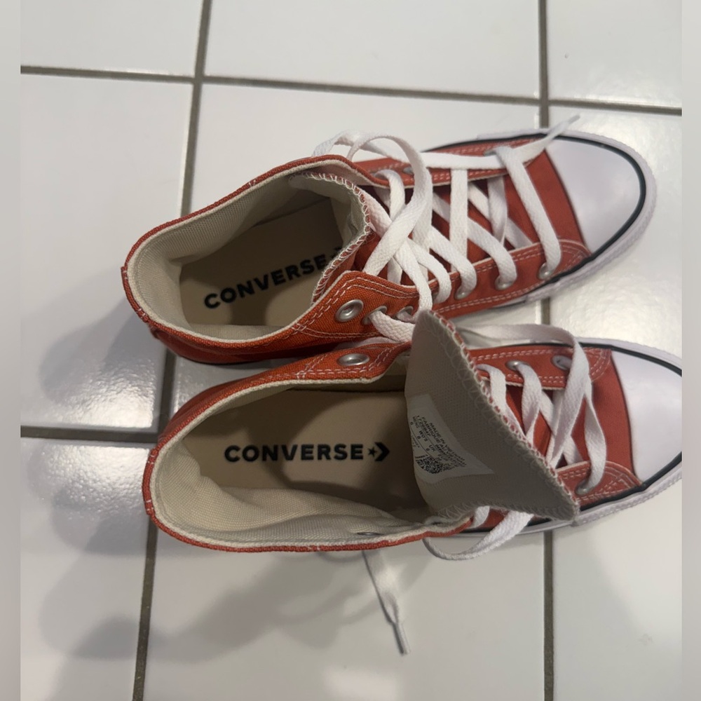 Converse All Star Burnt Orange High-Top Sneakers Womens 8 - Picture 6 of 7